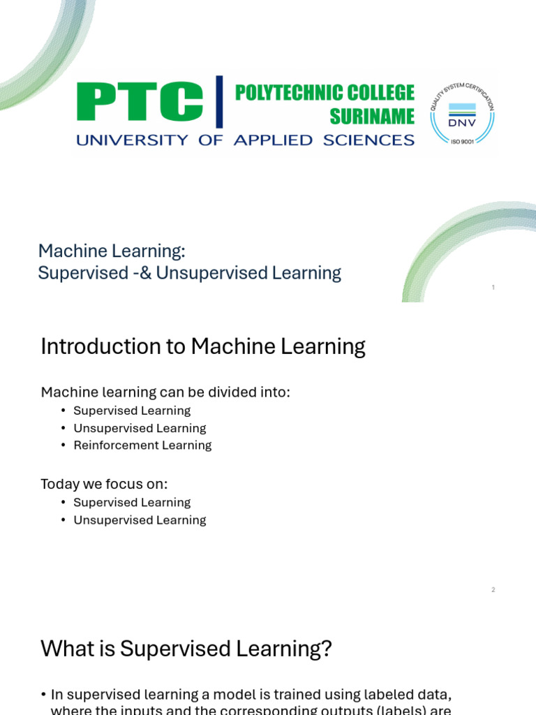 Machine Learning - Supervised & Unsupervised | PDF | Principal ...