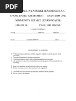 Grade 10 April 2026 CSL | PDF | Curriculum | Community