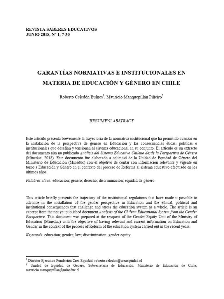 Garantías Normativa de Genero | PDF | Igualdad de género | Estudios de ...