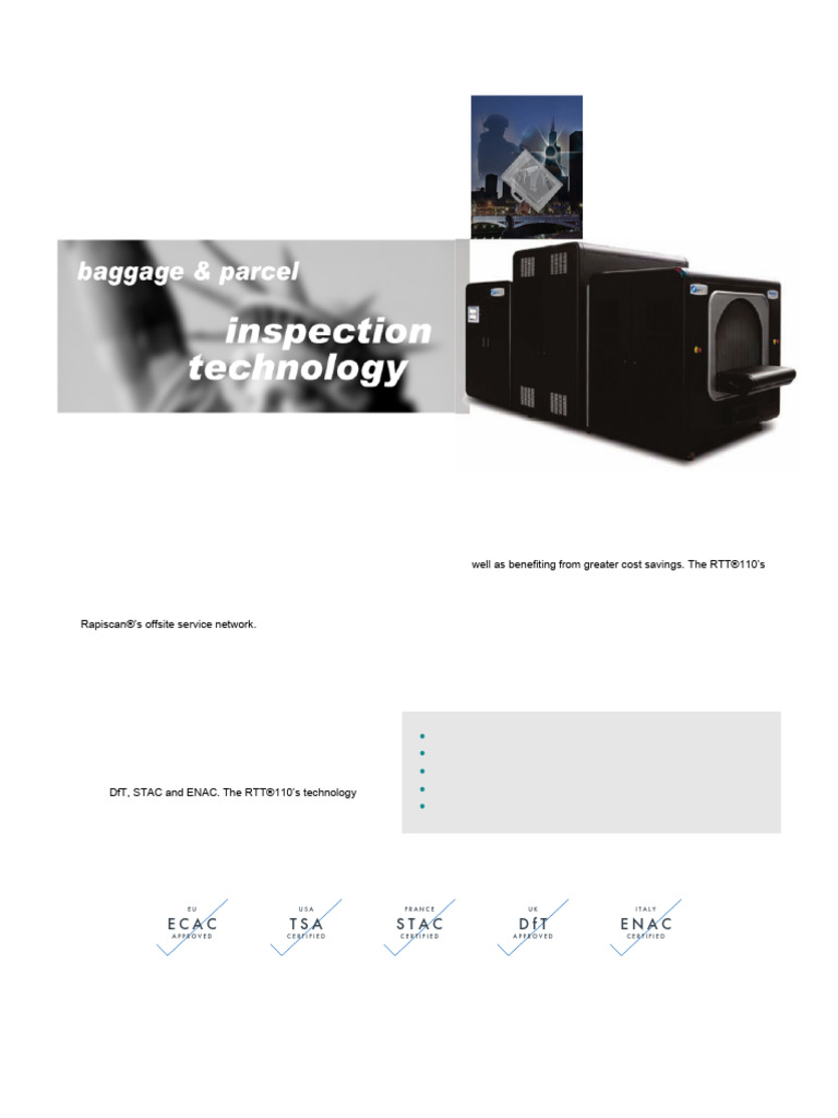 LS Rapiscan RTT110 Explosive Detection System EDS | PDF | Ct Scan