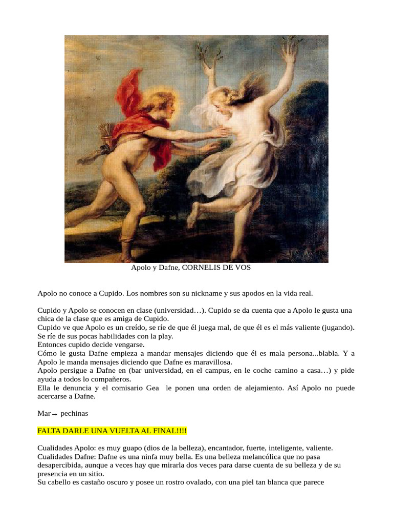 Apolo y Dafne, Redacción Castellano | PDF