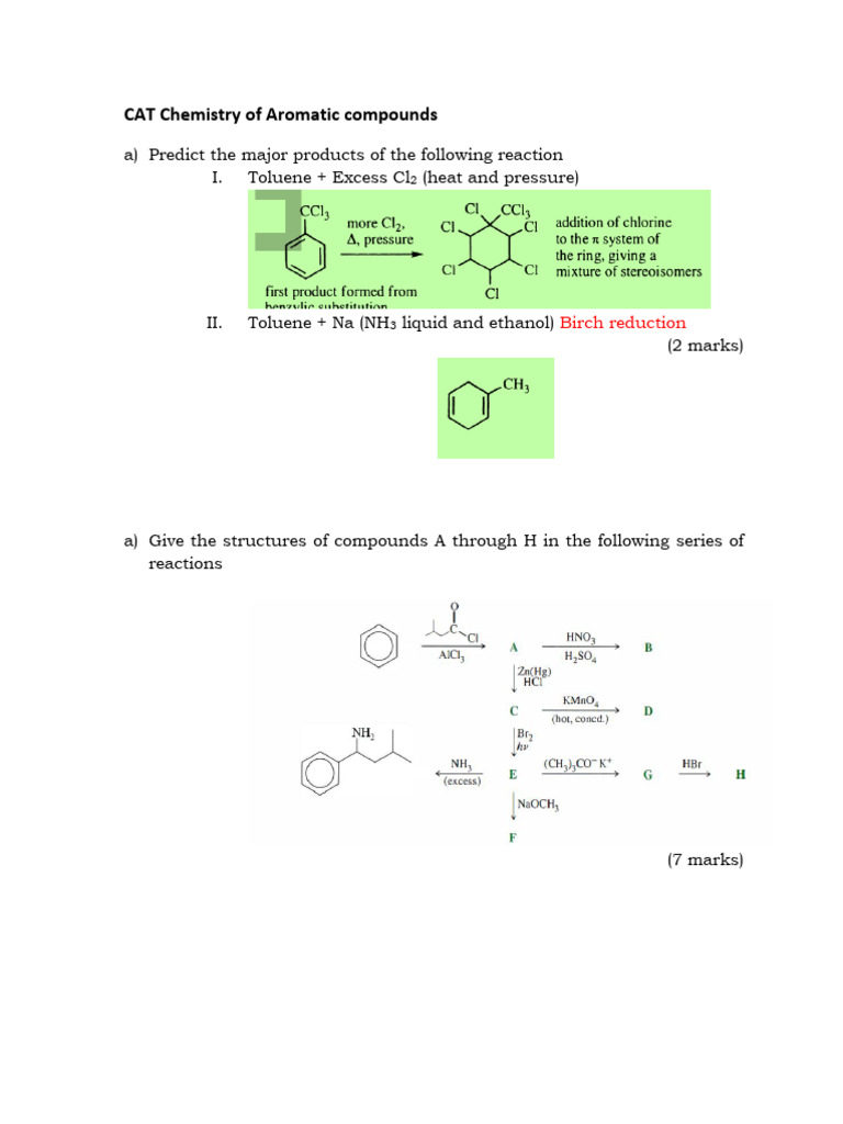 CAT Chemistry of Aromatic Compounds_solved | PDF