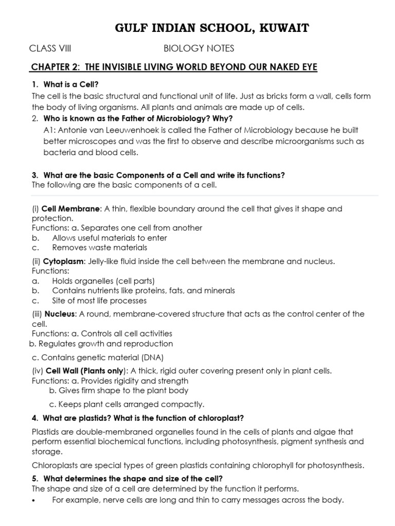 Ch - 2 the Invisible Living World Beyond Our Naked Eye(Part -1) | PDF ...