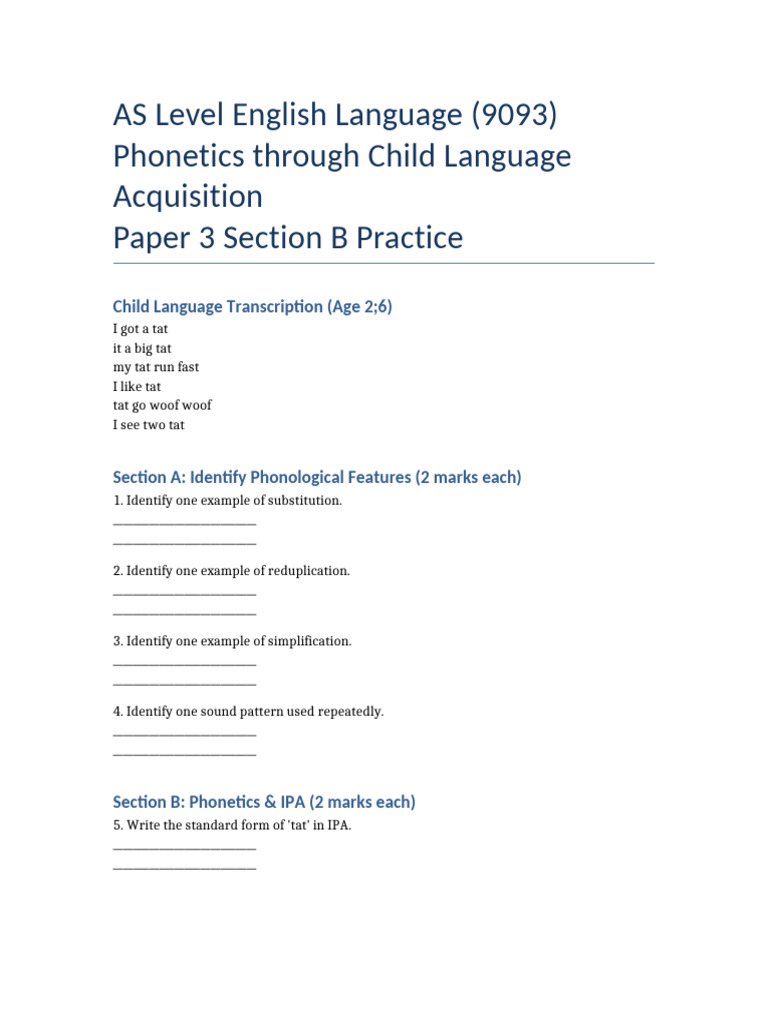 Phonetics CLA Worksheet | PDF