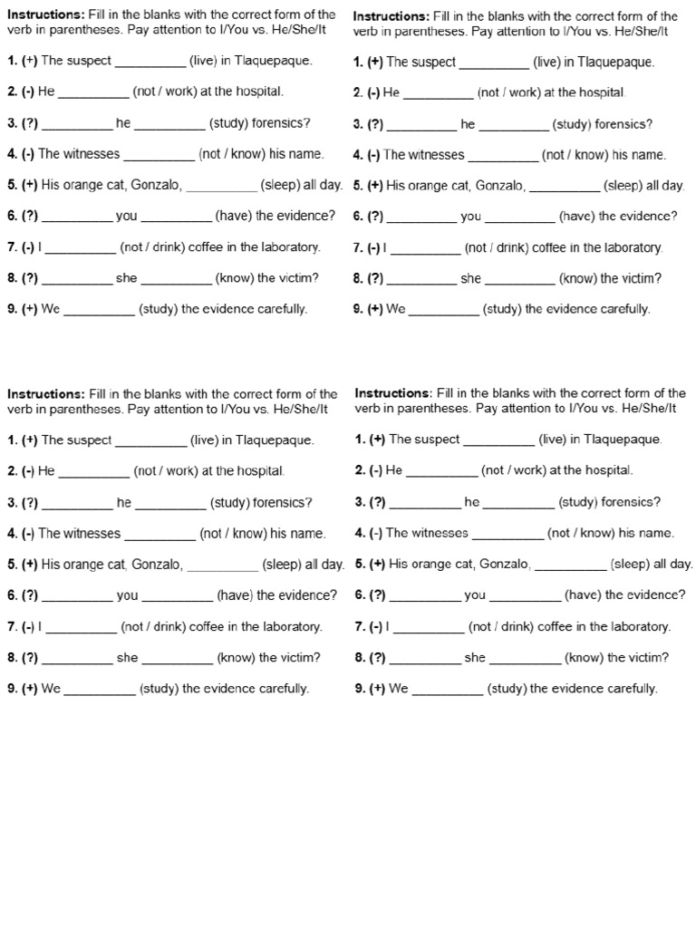 Basic English (Forensics) Exercises Class 3 ( | PDF