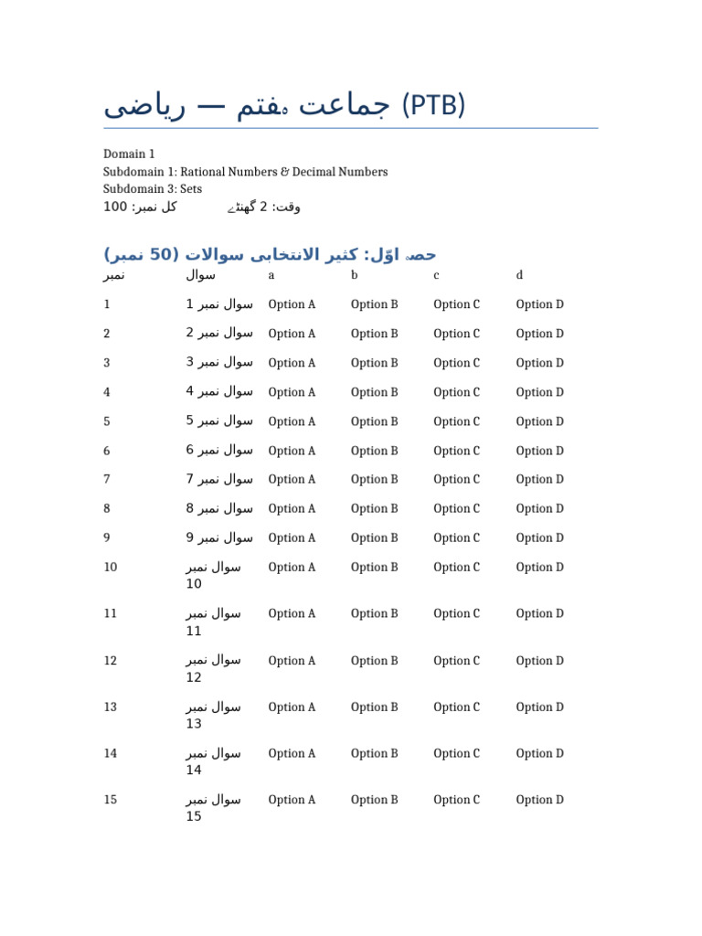 Final Math 7 Paper | PDF