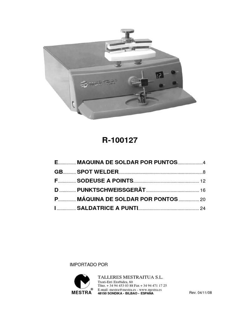 100127-Manual-Maquina-soldadora-de-puntos | PDF | Ingenieria Eléctrica ...