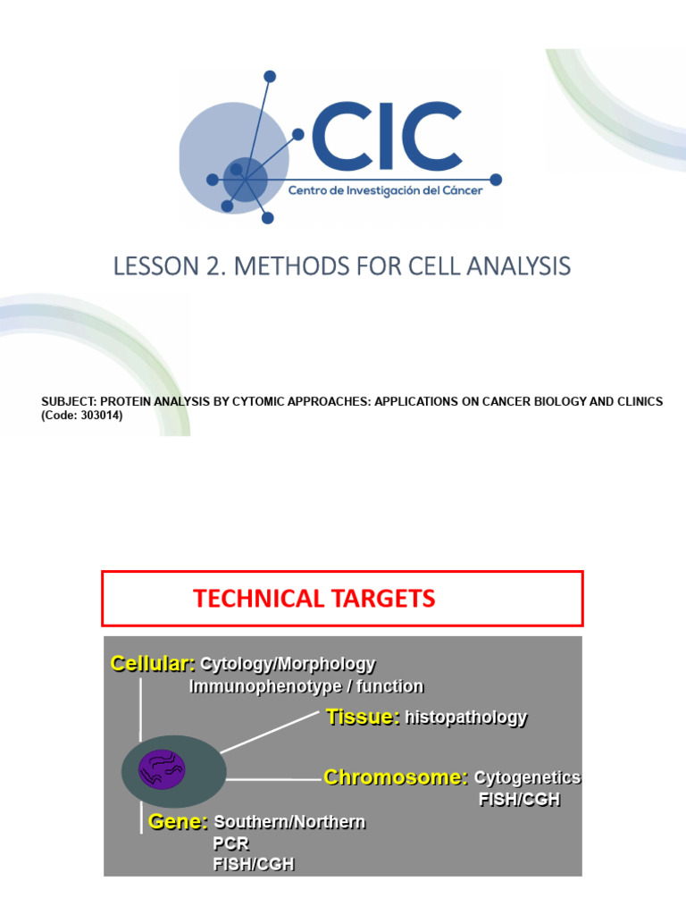 Tema 02. Methods for Cell Analysis 2021-22 | PDF | Flow Cytometry | Dna ...