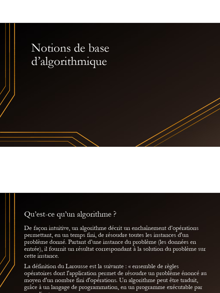 Notions de Base D'algorithme | PDF | Langage de programmation ...