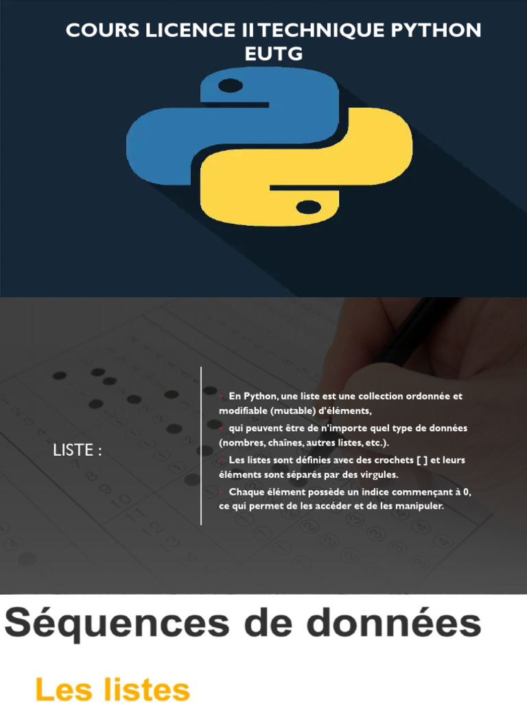 Cours Licence 2 Technique | PDF | Python (Langage de programmation ...