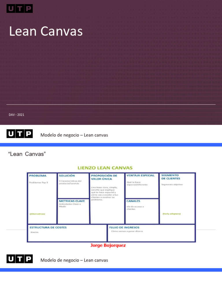 S01_01 - Material - Asinc - Definición y Creación de Lean Canvas | PDF ...