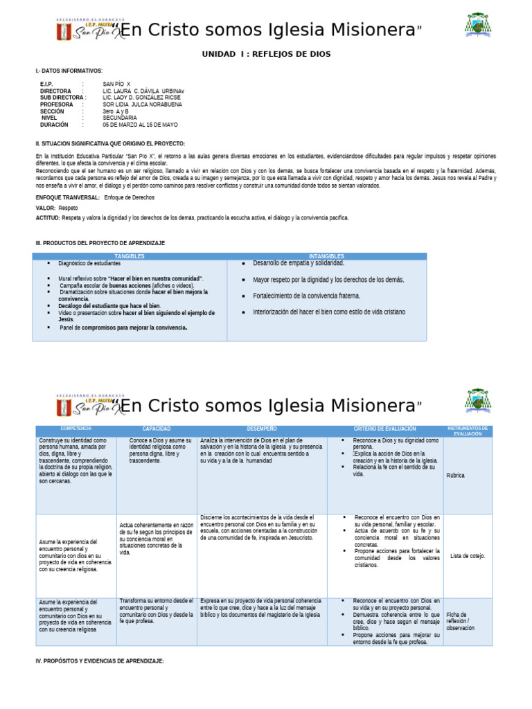Unidad de Aprendizaje II Tercero | PDF | Fe | Dios