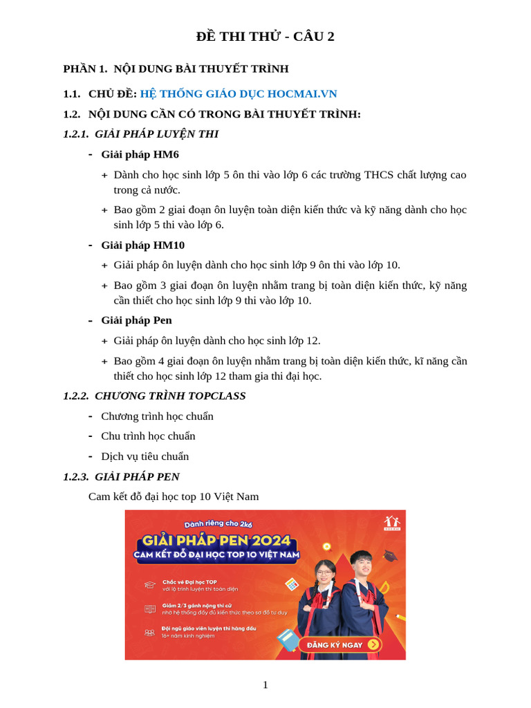 NoiDungBaiThamKhao ThiThu Cau2 (1) | PDF