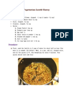 Vegetarian Lentil Curry