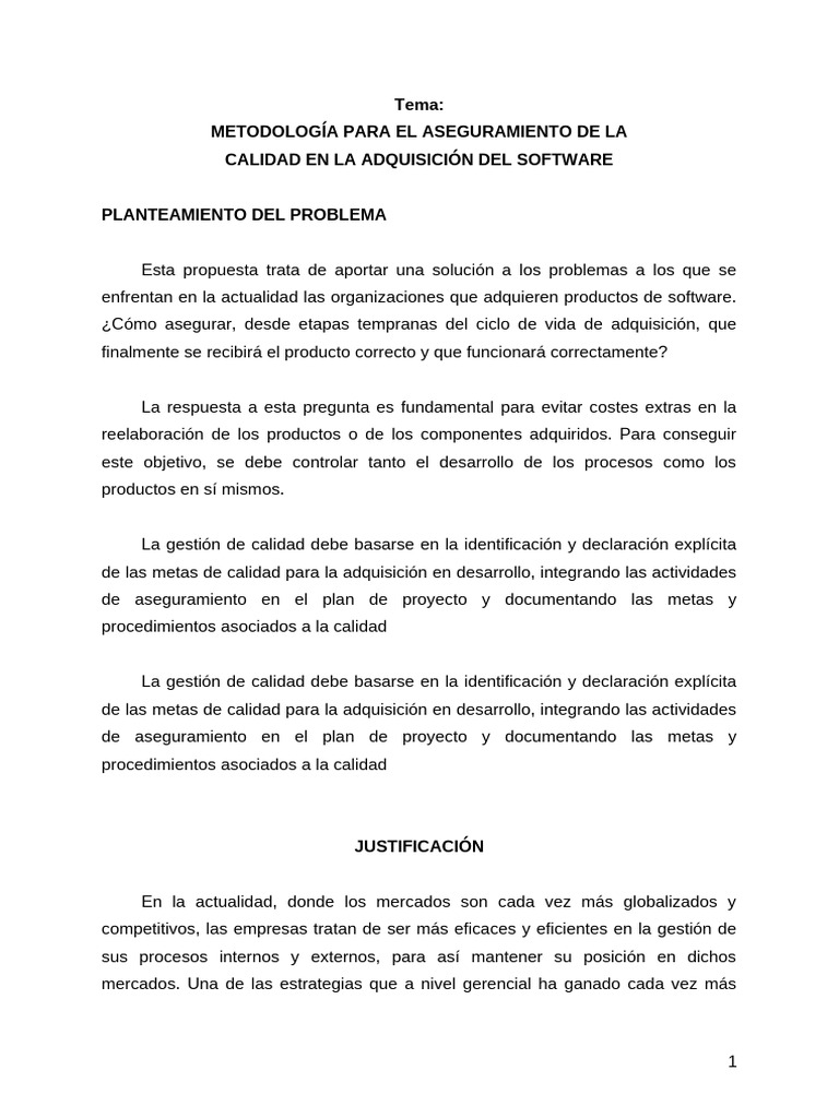 Metodología para el aseguramiento de la calidad en la adquisición del ...
