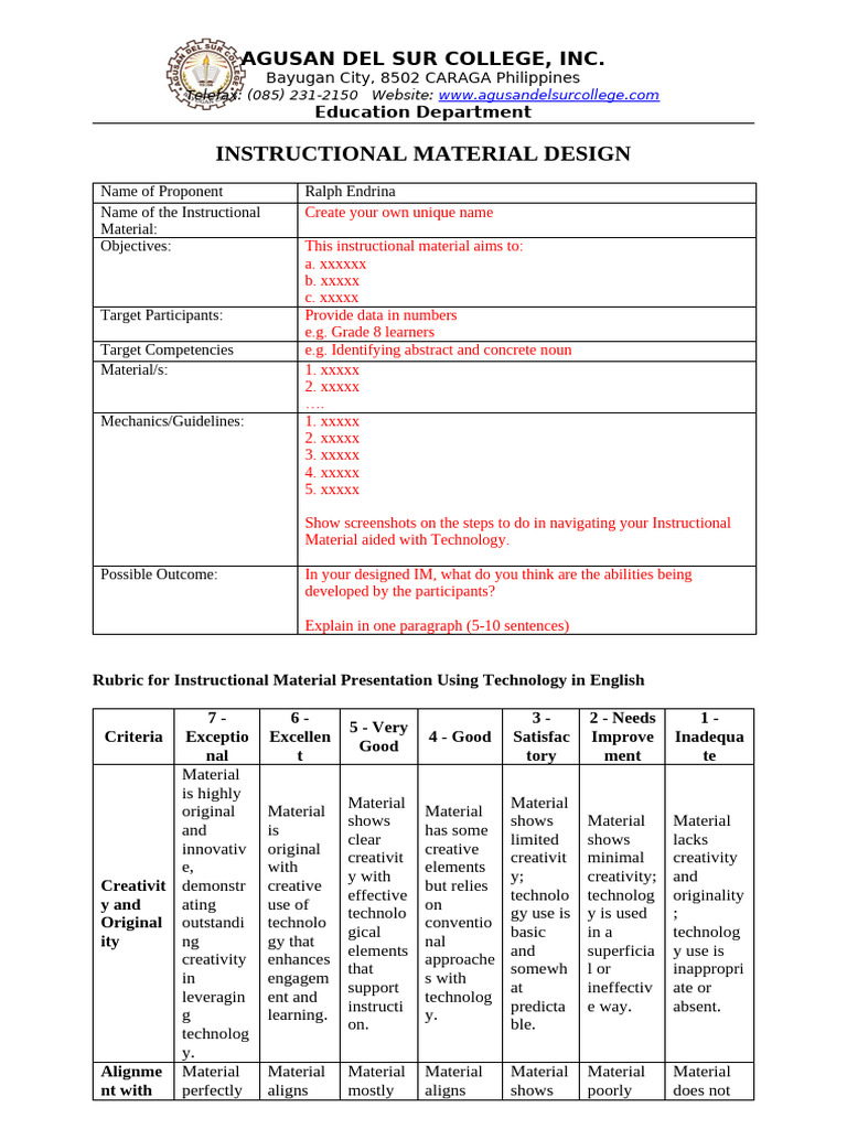Instructional Material Design | PDF | Cognitive Science | Cognition
