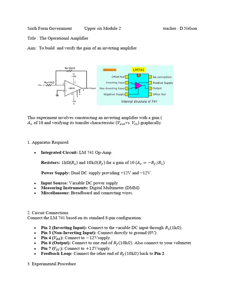 Inverting Amplifier | PDF