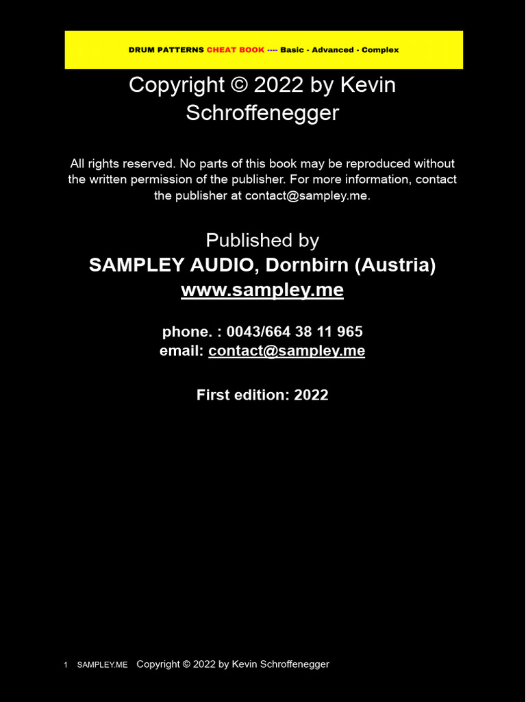 Sampley_Audio_Drum_Patterns_Cheat_Book_Demo | PDF