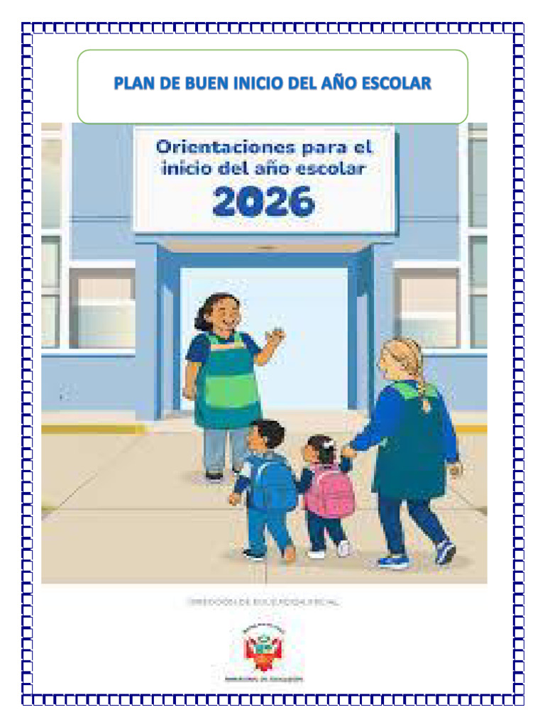 Plan de Buen Inicio Del Año Escolar 2026-I.e. | PDF | Evaluación | Plan ...