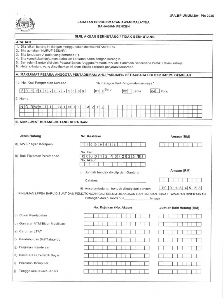 Borang Sab | PDF