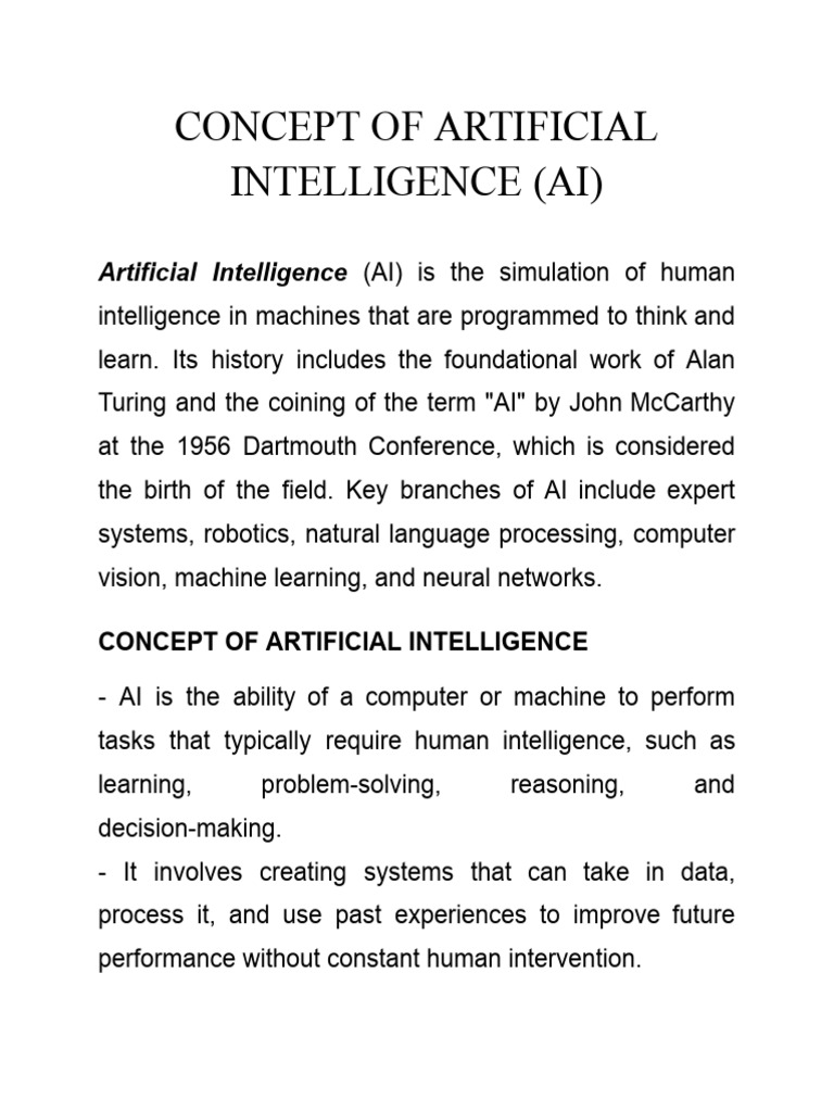 Artificial Intelligence (Ai) | PDF