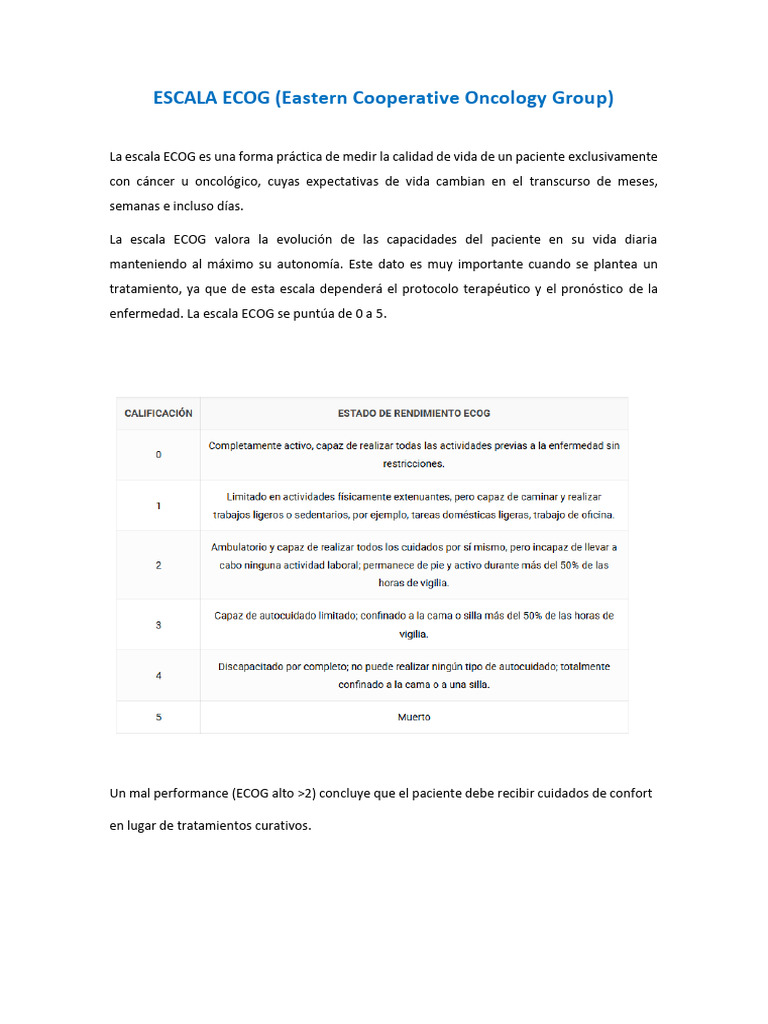 Escala Ecog | PDF