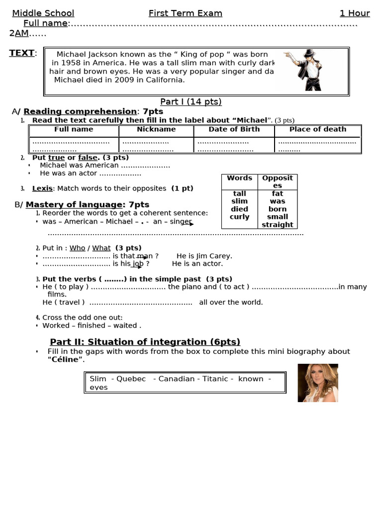 Biography Tests 77034 | PDF