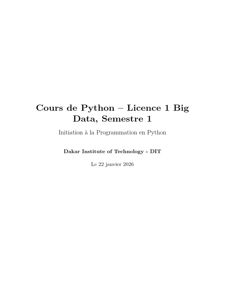 Cours de Python Semestre 1 Chap4 | PDF | Structure de contrôle | PHP