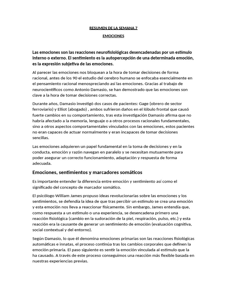 7.1. EMOCIONES | PDF | Las emociones | Procesos mentales