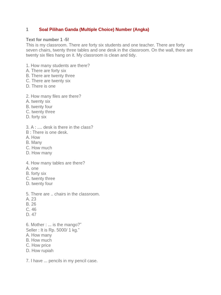 NUMBERS LETTER | PDF