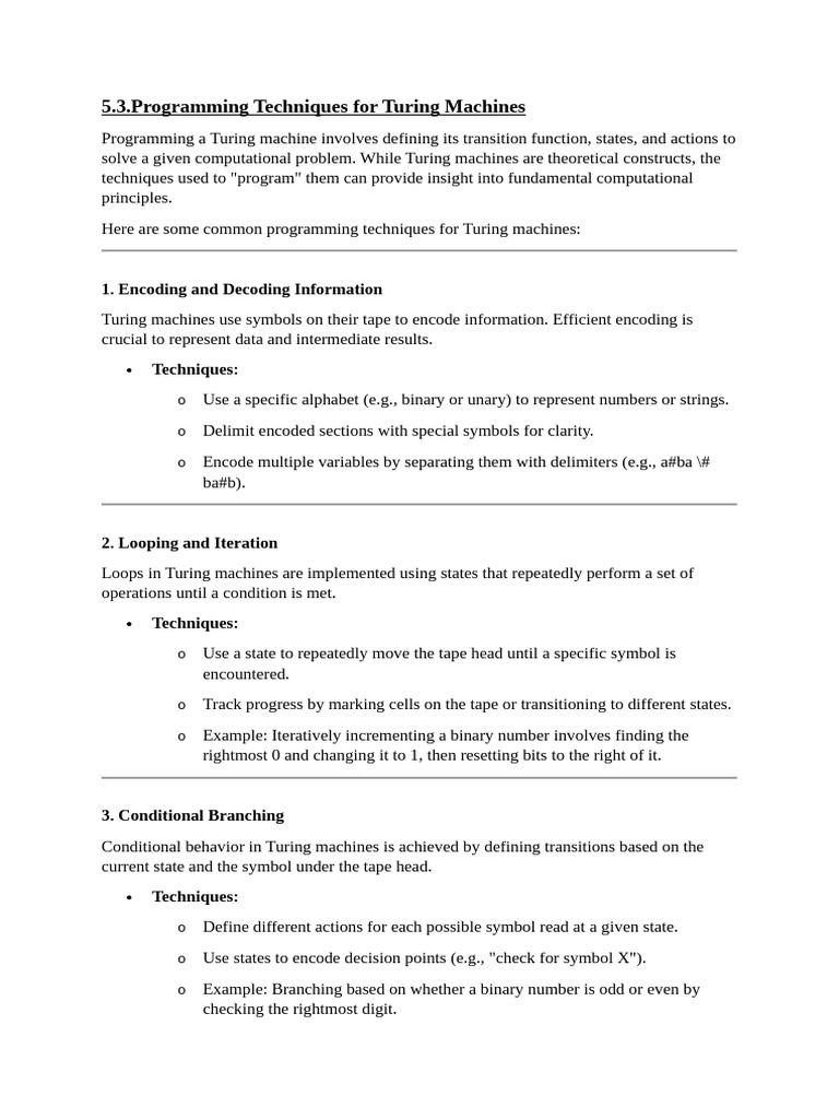 5.3.Programming Techniques for Turing Machines | PDF | String (Computer ...
