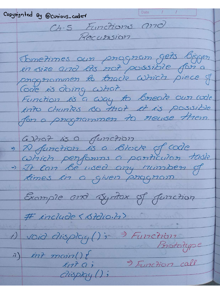 C Handwritten Notes | PDF