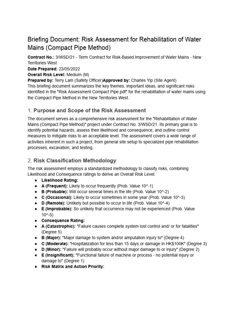 Water Mains Rehabilitation_ Risk Assessment for Compact Pipe Method ...