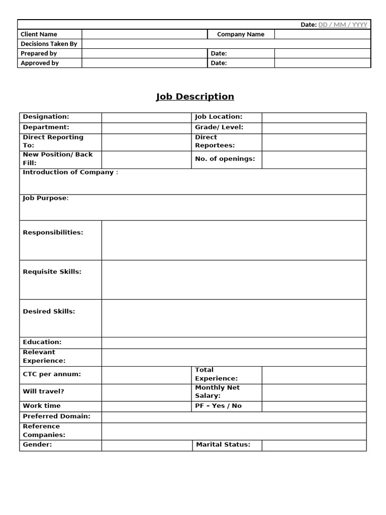 JD Format | PDF