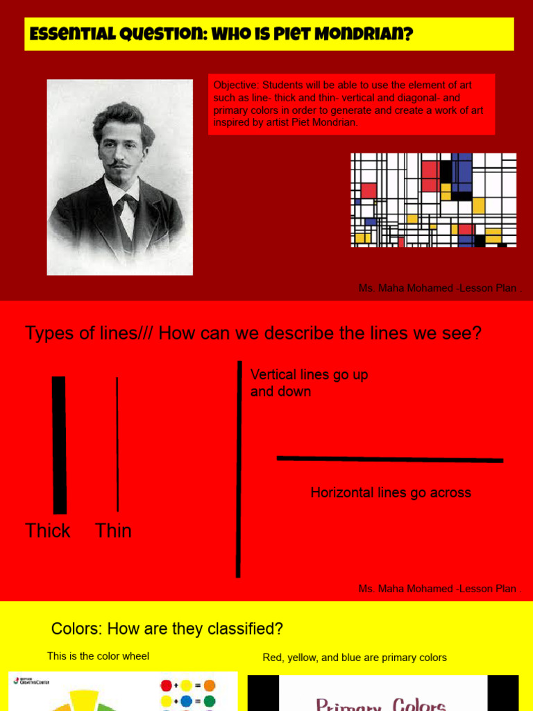 Piet Mondrian Lesson Plan K-2nd | PDF | Learning | Cognition