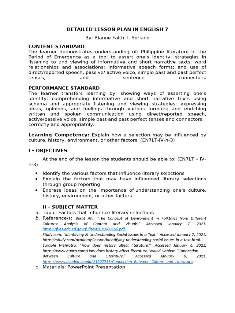 Detailed Lesson Plan week 3 | PDF | Social Inequality | Discrimination ...
