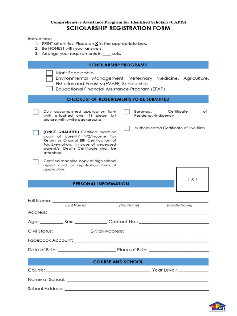 Capis Application Form | PDF