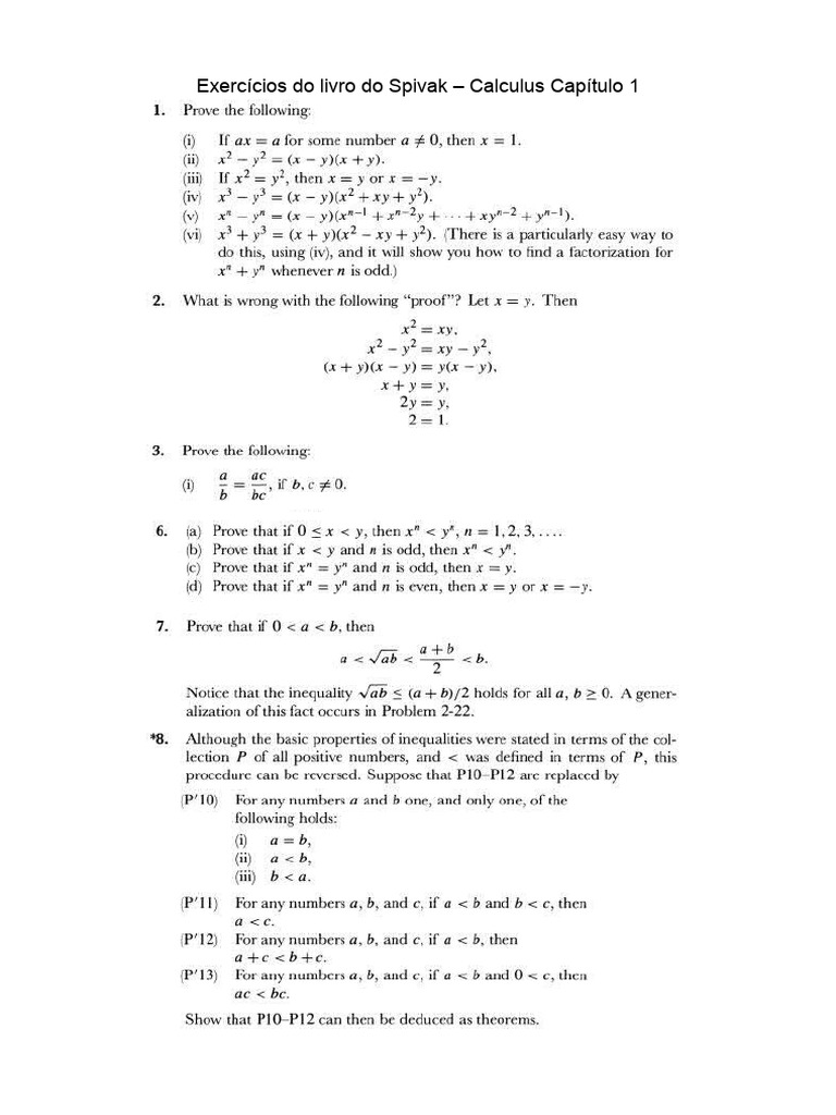 ma111_lista01spivak | PDF