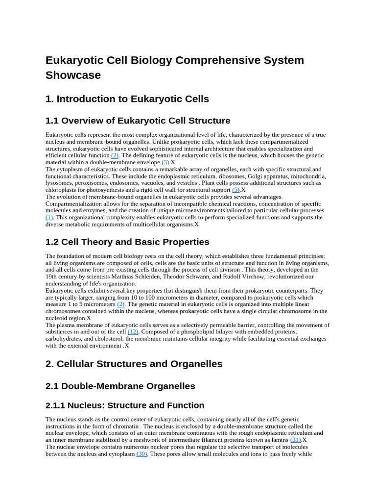 Eukaryotic Cell Biology Comprehensive System Showcase | PDF | Meiosis ...