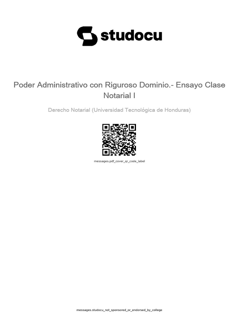 Poder Administrativo Con Riguroso Dominio.-Ensayo Clase Notarial I ...