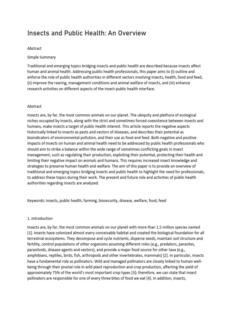 Insects and Public Health | PDF | Infection | Biology