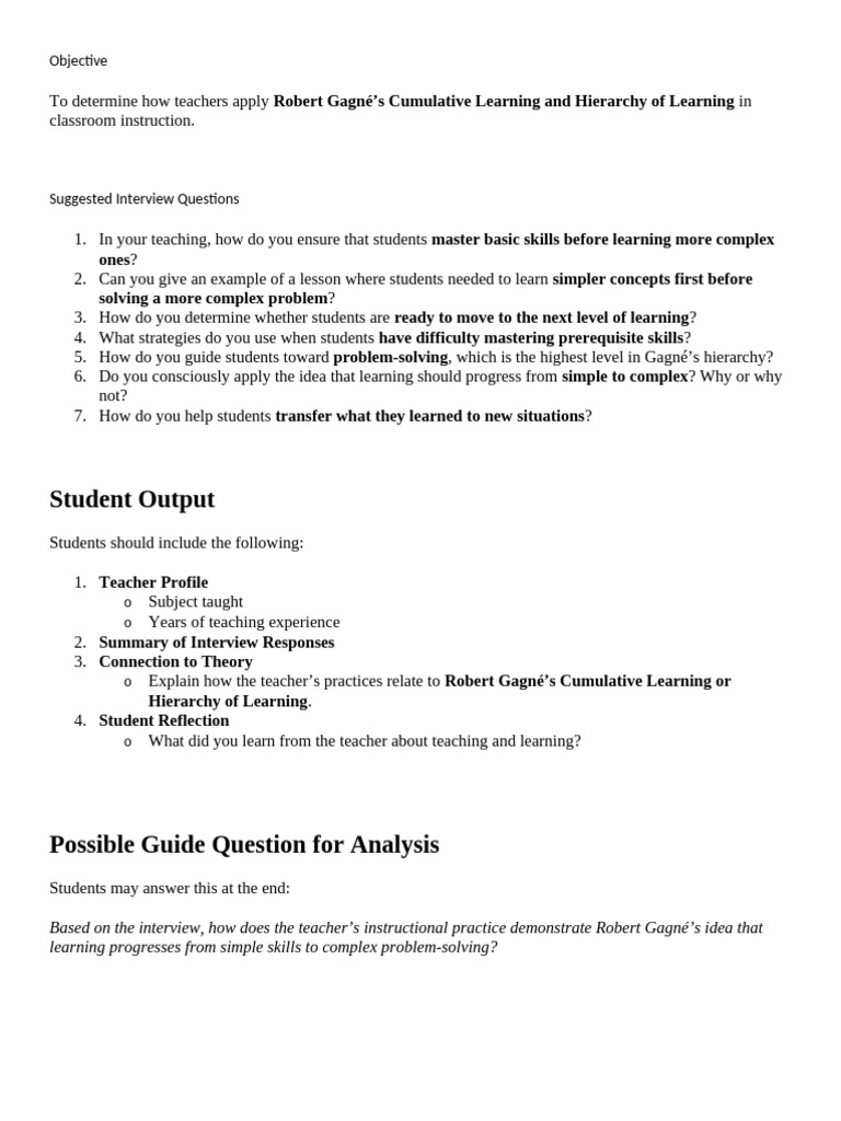 Objective | PDF | Teachers | Learning