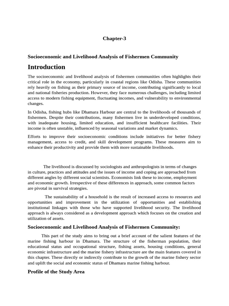 The Socio Economic Condition Final Work Chapter 3 | PDF