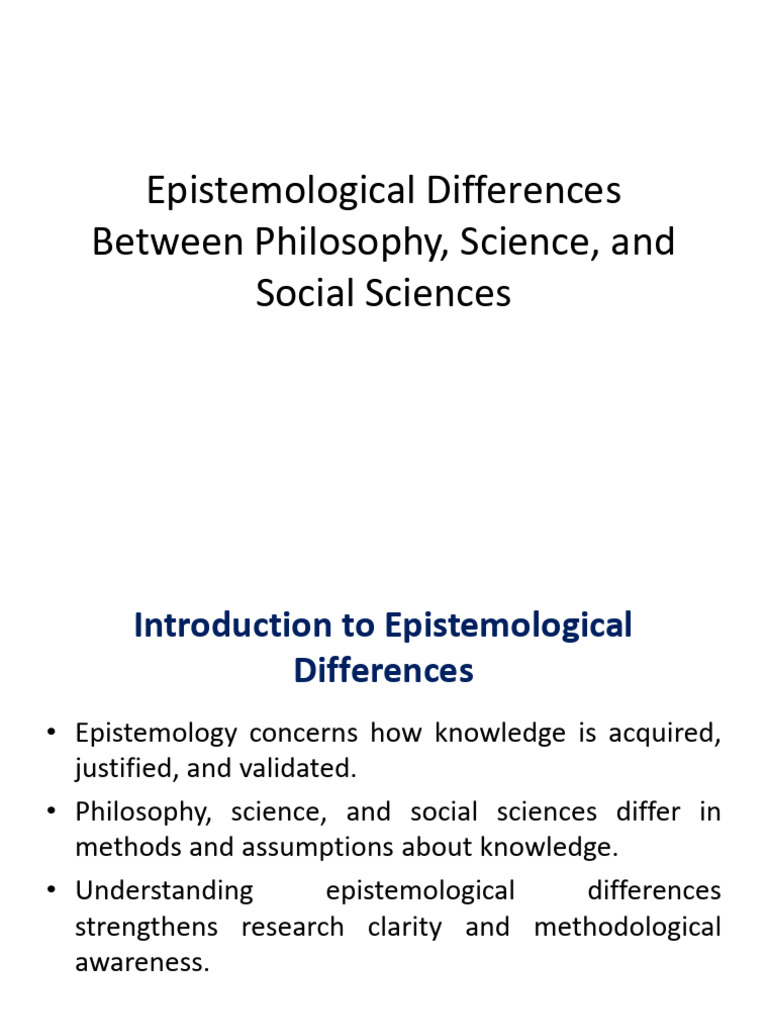Epistemological Differences | PDF | Science | Epistemology