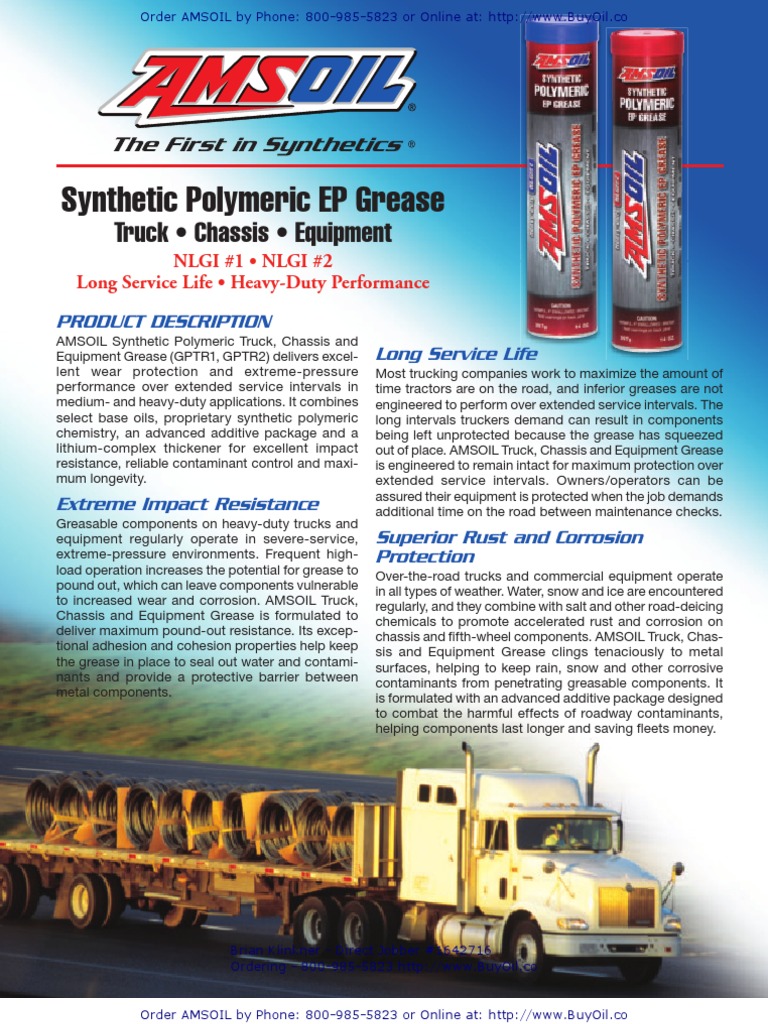 AMSOIL Synthetic Polymeric Truck, Chassis and Equipment Grease (GPTR1, GPTR2) PDF Truck