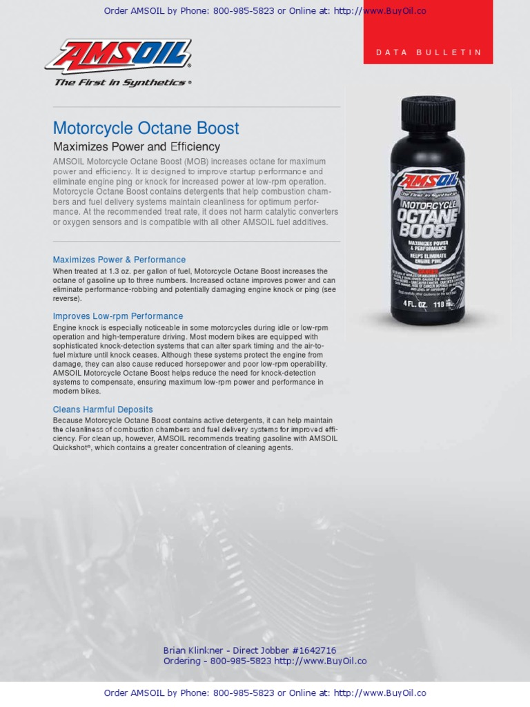 AMSOIL Motorcycle Octane Boost MOB Vehicle Technology Engines