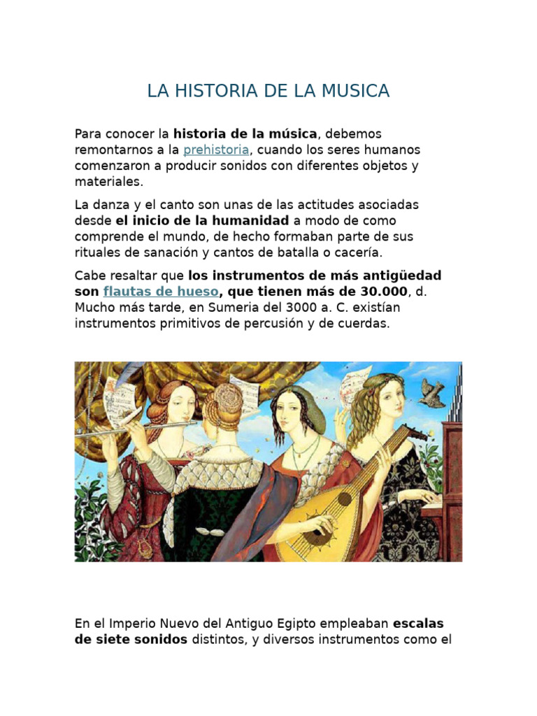 La Historia de La Musica | PDF | Instrumentos musicales | Música dance