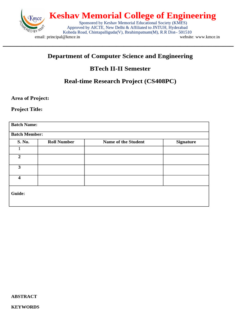 RTRP Abstract Format-CSE | PDF