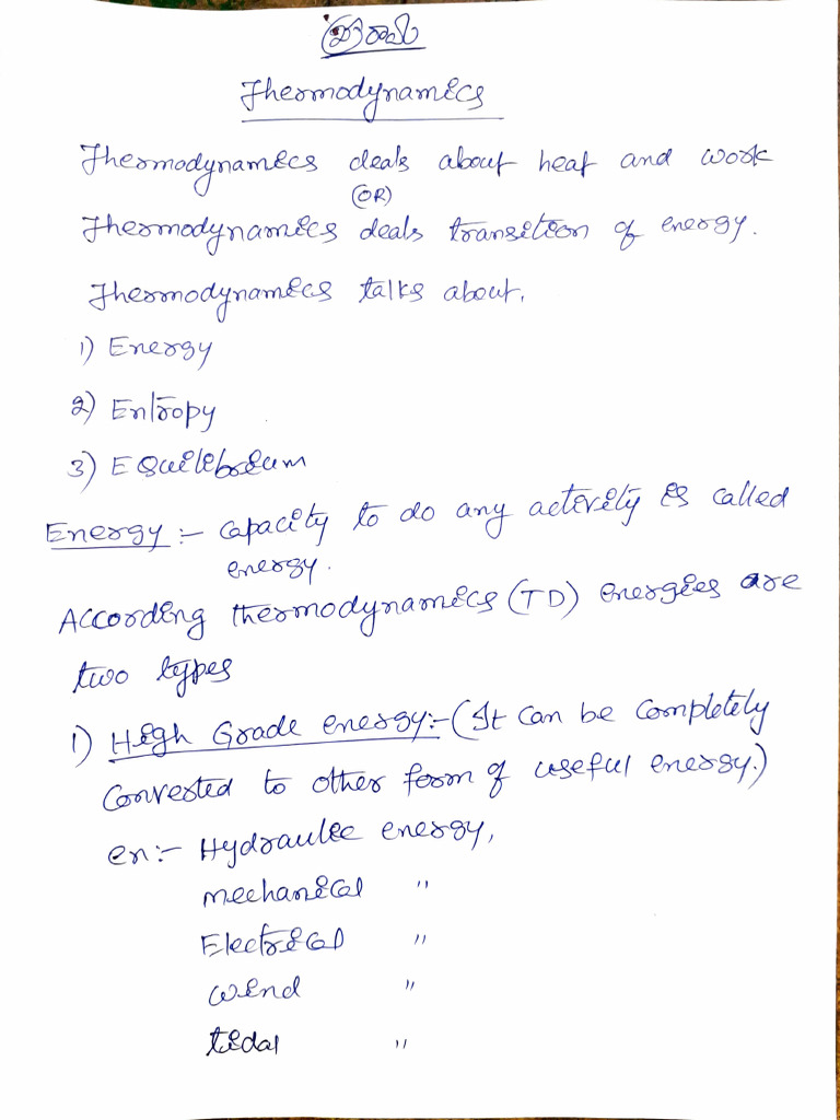 Thermodynamics Full Notes | PDF | Thermodynamics | Scientific Phenomena