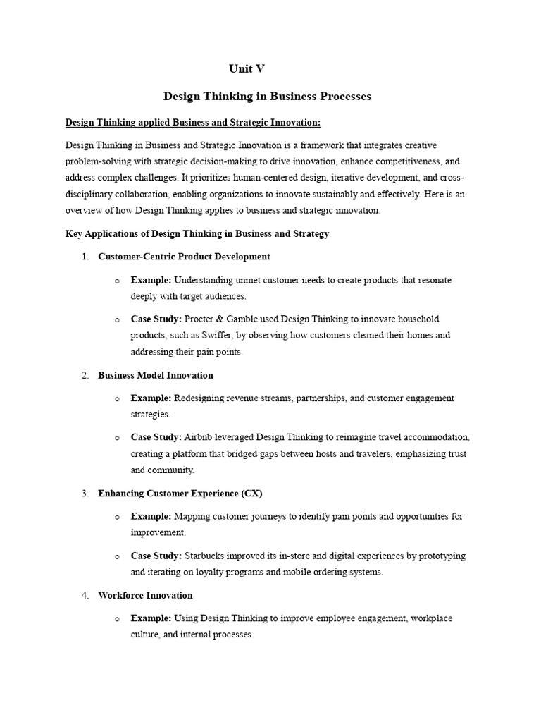 DTI-Unit-V | PDF | Design Thinking | Innovation